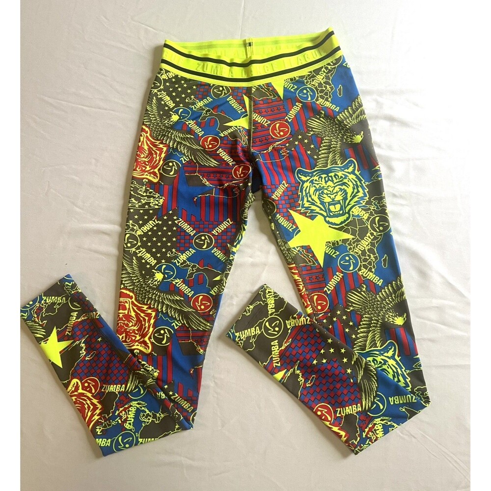 Zumba Wear Dance Spicy Activewear AOP Leggings Sz S Workout Yoga Pants NWOT